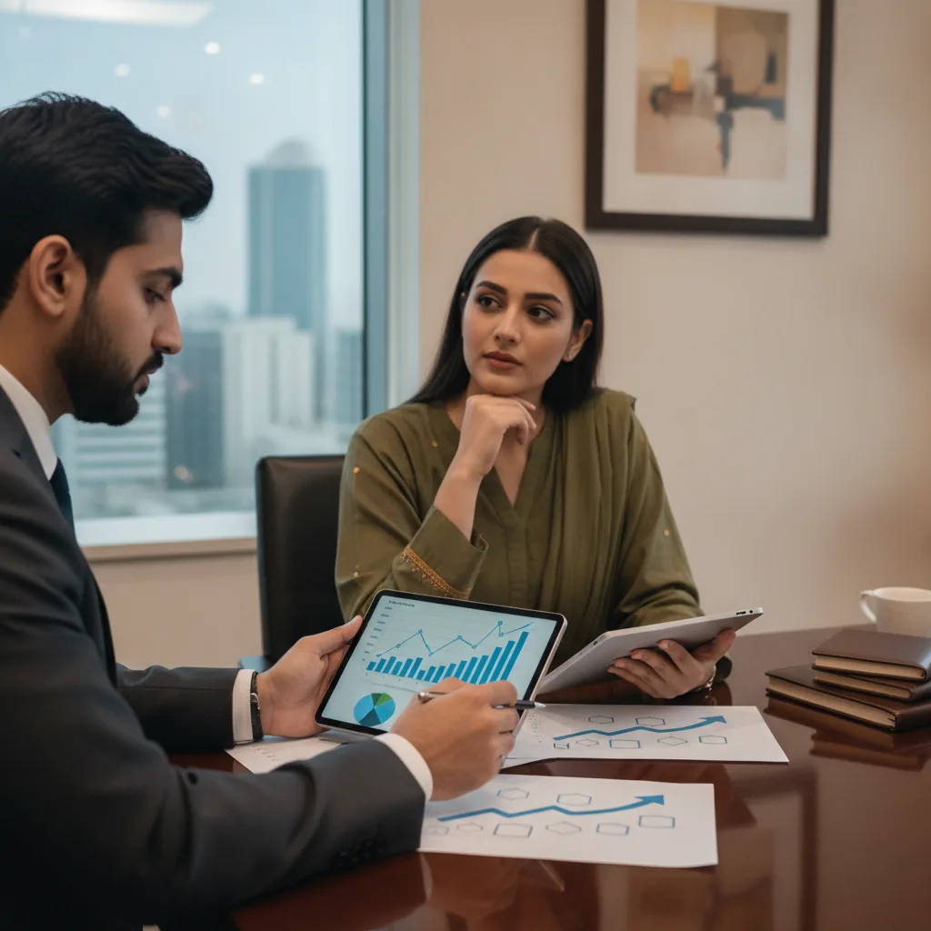 Close-up of financial planning session with advisor and